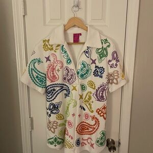 Queen of Sparkles White Paisley Rodeo Dress